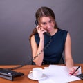 Cute business woman talking phone