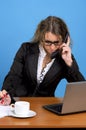 Cute business woman talking phone Royalty Free Stock Photo