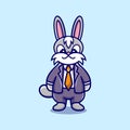 cute businessman boss bunny cartoon illustration