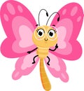 Cute Butterfly Cartoon Character Pointing Royalty Free Stock Photo