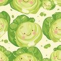 cute cabbage background Head of green cabbage