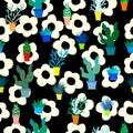 Cute Cactos Background Pattern Seamless