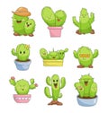 Cute cactus cartoon character. Hand style Royalty Free Stock Photo