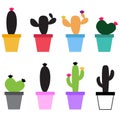Cute Cactus icon on white background. flat style. Set Cute Cactus icon for your web site design, logo, app, UI.