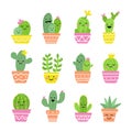 Cute cactus set Royalty Free Stock Photo
