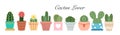 Cute cactus set in a pot Royalty Free Stock Photo