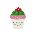 Cute cactus succulent clip art illustration botanical cartoon Royalty Free Stock Photo