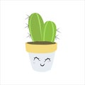 Cute cactus succulent clip art illustration botanical cartoon Royalty Free Stock Photo