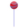 Cute cake pop icon isometric vector. Food party