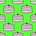 Cute cakes sweety cherry seamles repeat pattern Royalty Free Stock Photo