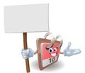 Cute calendar character holding a sign