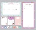 Cute Calendar Daily and Weekly Planner