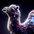 A cute Camel Adorned with Multicolored Crystals art