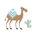 Cute camel isolated on white, vector illustration Royalty Free Stock Photo