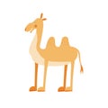 Cute camel in simple hand drawn style. Camel isolated on a white background. Royalty Free Stock Photo