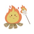 Cute Campfire and Marshmallow