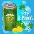Cute can of beer for st. patricks celebration