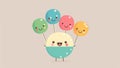 Cute candy chibi picture. Cartoon happy drawn characters