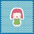 Cute Candy Pink Hair Cartoon Cry Baby Girl Royalty Free Stock Photo