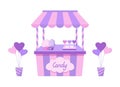 cute candy stall counter in pastel colors