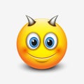 Cute capricorn emoticon, emoji - astrological sign - horoscope - zodiac - vector illustration Royalty Free Stock Photo