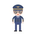 Cute captain character, professional set, flat design