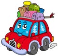 Cute car with baggage Royalty Free Stock Photo