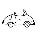 Cute car in hand drawn doodle style. Vector illustration of transport element isolated on white background. Royalty Free Stock Photo