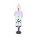 Cute card with magic candle, vector illustration