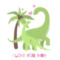 Cute card with Mom and Baby Dinosaur