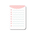 Cute Card with Place for Notes in Pink Colors, Trendy Lined Template Can Be Used for Calendar Daily Planner, Note Paper, Organizer