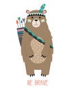Cute card with tribal bear