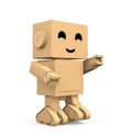 Cute Cardboard Robot isolated on white background