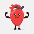 Cute cardio heart organ mascot design illustration