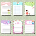 Cute cards, notes with princess theme design.