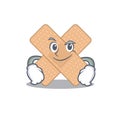 A cute caricature picture of cross bandage having confident gesture