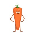 Cute carrot character with angry emotions