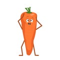 Cute carrot character with emotions in a panic grabs his head