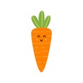 Cute carrot character isolated element
