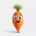 Cute Carrot Happy Cartoon Character