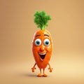 Cute Carrot Happy Cartoon Character