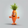 Cute Carrot Happy Cartoon Character