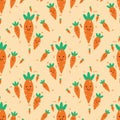 Cute carrot seamless background for fabric pattern