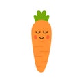 Cute carrot vector cartoon icon character. Easter flat cute carrot illustration background.