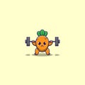 cute carrots doing weight training