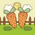 cute carrots garden Royalty Free Stock Photo