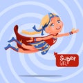 Cute, cartoon, adorable flying blond superhero girl