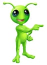 Cute Cartoon Alien Pointing