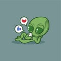 cute alien social media