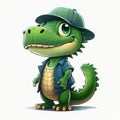 Cute Cartoon Aligator Character